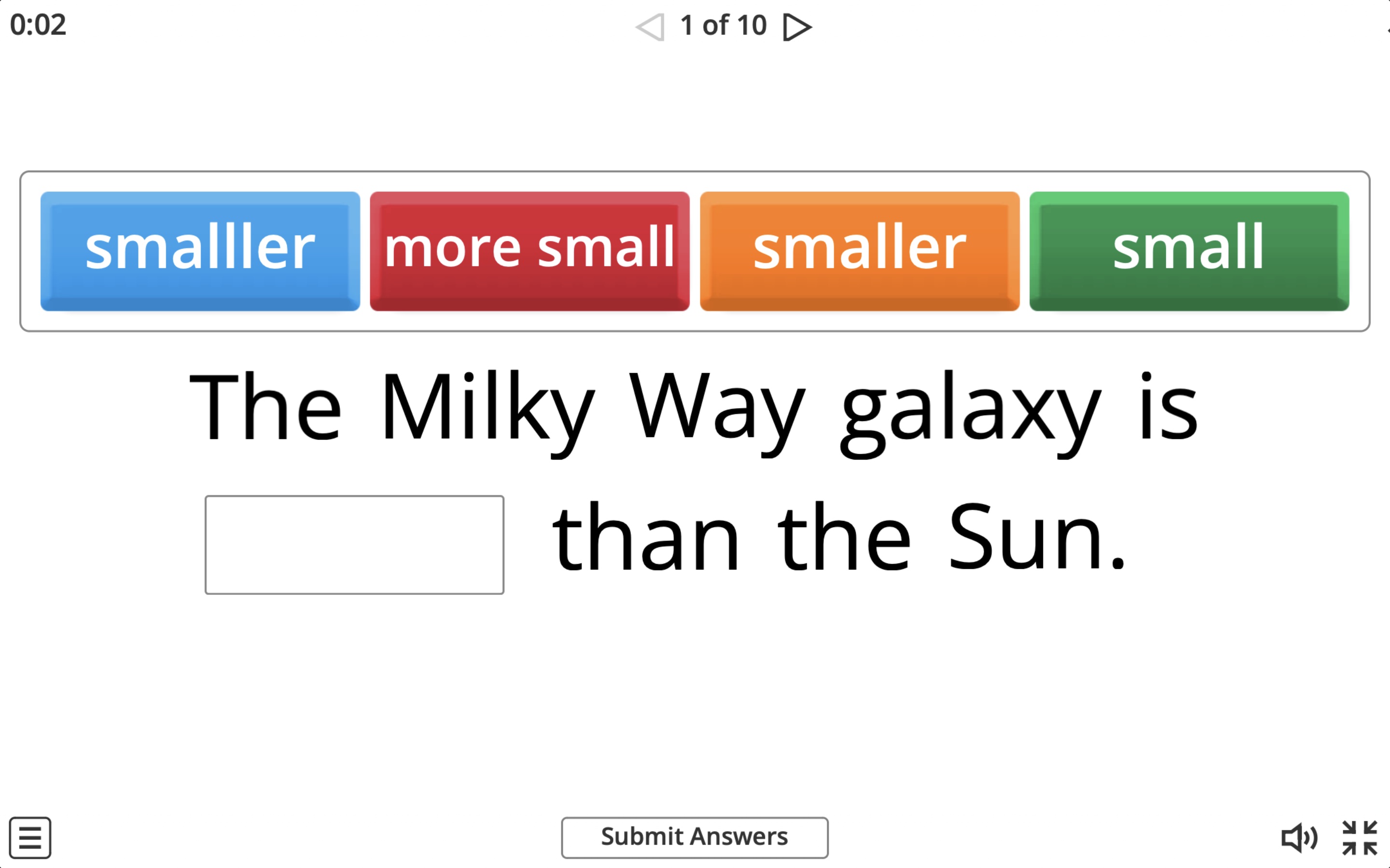 Wordwall screenshot